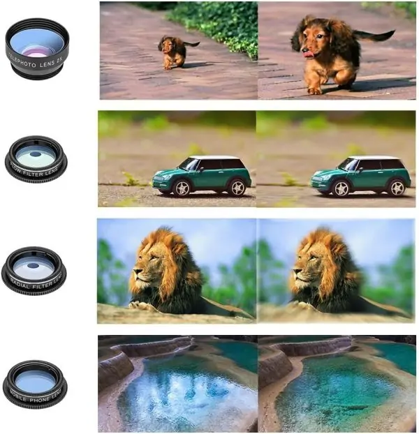 Cell Phone Camera Lens Kit,11 in 1 Super Wide Angle+ Macro+ Fisheye Lens +Telephoto+ CPL+3/6 Kaleidoscope+Starburst/Radial/Soft/Flow Filter Lens Compatible for iPhone X/8/7/6s/6 Plus, Samsung,Android - Image 3