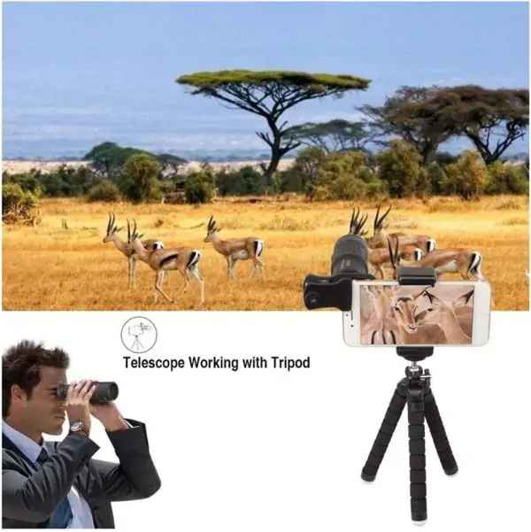 Phone Camera Lens Kit,4 in 1 Cell Phone Camera Lenses Kit - 18X Telescopic Lens + 198° Fisheye Lens + 0.36 Super Wide Angle Lens 15X Macro Lens - Image 5