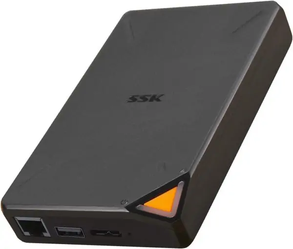 SSK 1TB Personal Cloud External Wireless Hard Drive Portable NAS Storage with WiFi Hotspot for Travel, Support Auto-Backup Connect SD Card Reader Share Data for iPhone iPad Tablet Smart Phone Laptop
