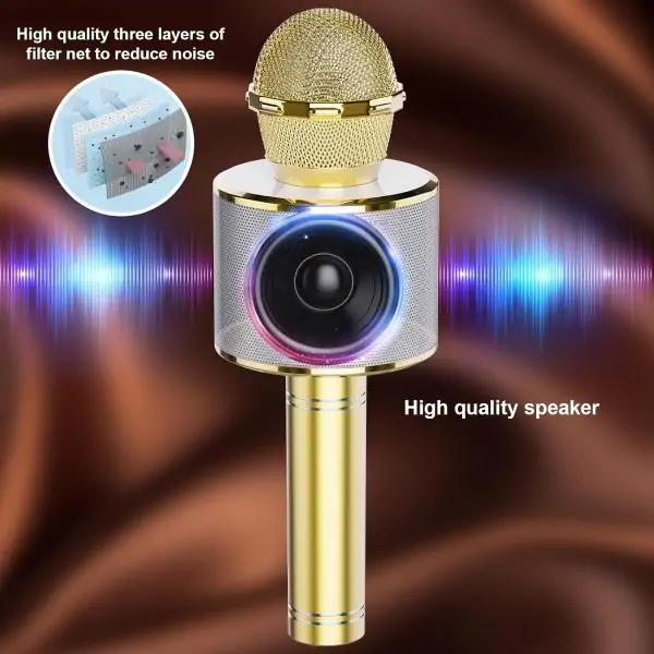Wireless Bluetooth Karaoke Microphone 2 Pack, 4-in-1 Handheld Portable Mic Speaker Party Entertainment Device Compatible with Android & PC - Perfect Birthday Gift for Kids & Adults - Image 7