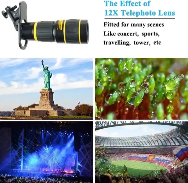 Cell Phone Camera Lens Kit, SEVENKA 18X Telephoto Lens with Remote Shutter, Tripod, Fisheye, Macro and Wide Angle Lens for iPhone 11 Pro Max X XS Max XR/8/7/6/6s Samsung Android Smartphone Black - Image 8