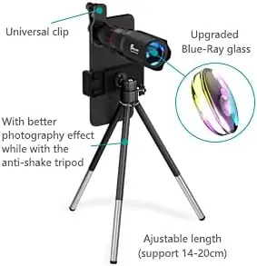 Phone Camera Lens Kit 7 in 1, Selvim 22X Telephoto Lens+235 Fisheye Lens+25X Macro Lens+0.62X Wide Angle Lens, Cell Phone Lens Kits Compatible with iPhone 12 11 10 8 7 6 6s Plus XS XR Samsung Android - Image 2