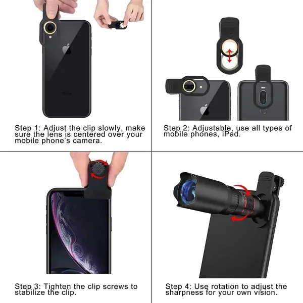 Phone Camera Lens Kit 7 in 1, Selvim 22X Telephoto Lens+235 Fisheye Lens+25X Macro Lens+0.62X Wide Angle Lens, Cell Phone Lens Kits Compatible with iPhone 12 11 10 8 7 6 6s Plus XS XR Samsung Android - Image 4