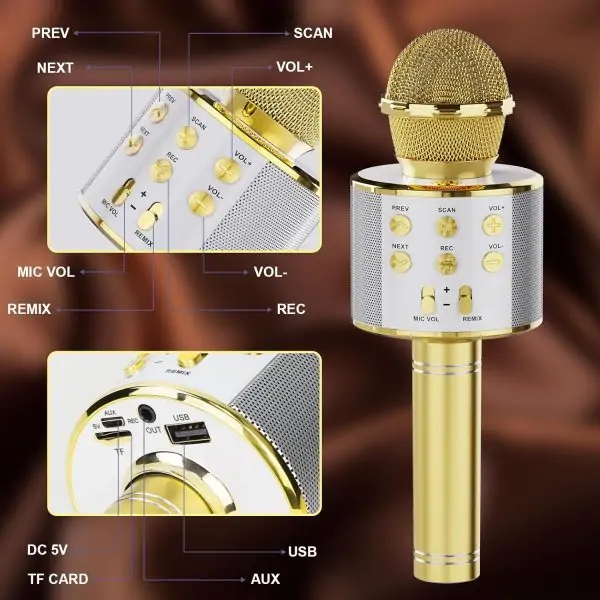 Wireless Bluetooth Karaoke Microphone 2 Pack, 4-in-1 Handheld Portable Mic Speaker Party Entertainment Device Compatible with Android & PC - Perfect Birthday Gift for Kids & Adults - Image 6
